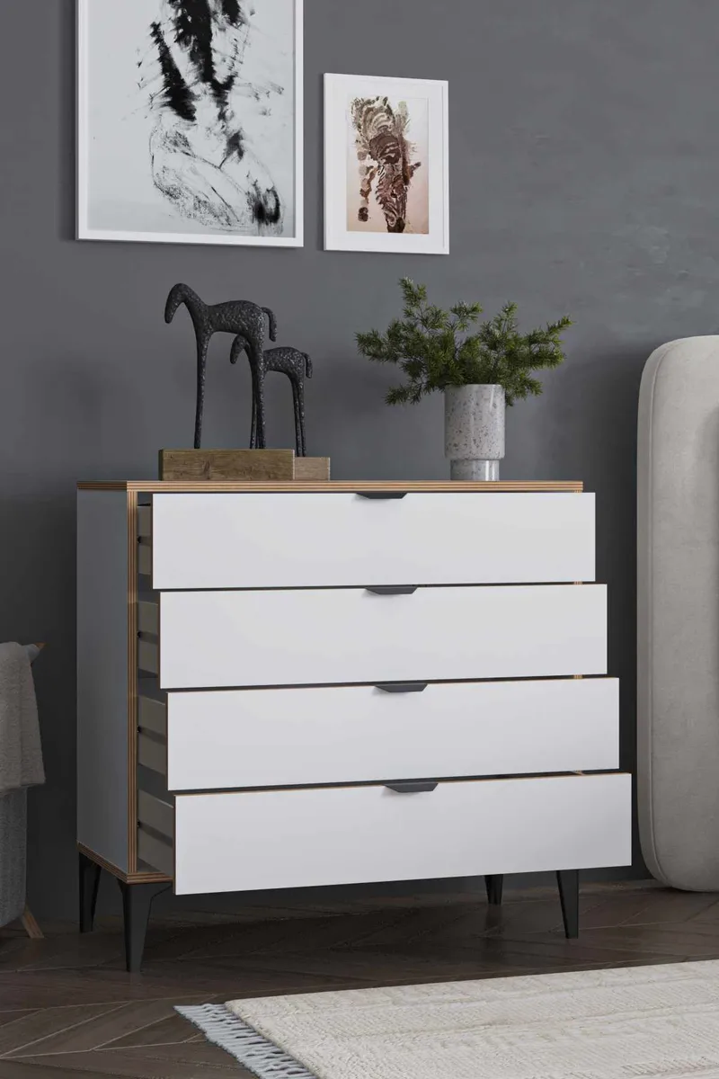 Olyros Byrå 90 cm - Vit - Förvaring - Förvaringsmöbler - Byrå