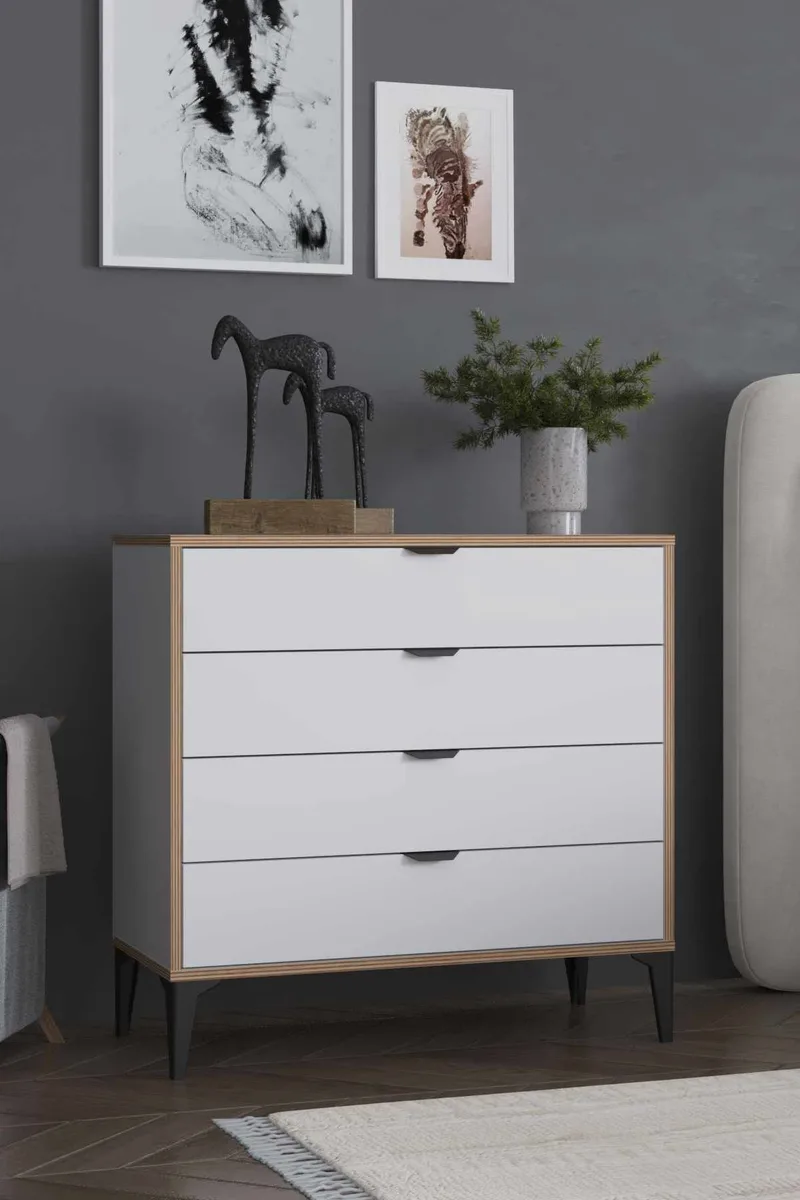 Olyros Byrå 90 cm - Vit - Förvaring - Förvaringsmöbler - Byrå