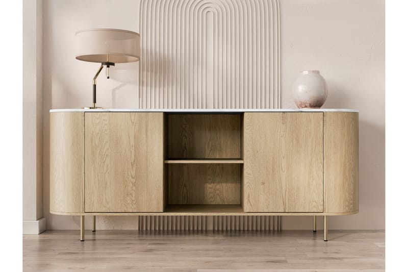 Pantego Skänk 184x40 cm i Trä med Metallben - Brun - Förvaring - Förvaringsmöbler - Skänkar & sideboards