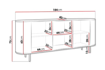 Pantego Skänk 184x40 cm - Förvaring - Förvaringsmöbler - Skänkar & sideboards