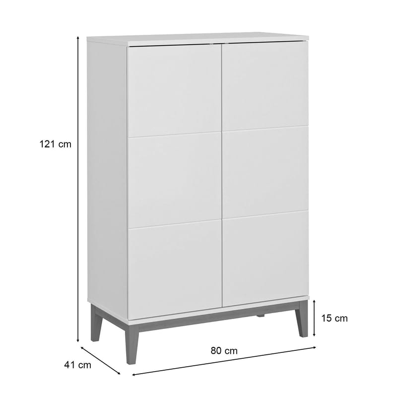 Pelle Högskåp 80x121 cm - Kashmir och ek - Förvaring - Förvaringsmöbler - Skänkar & sideboards