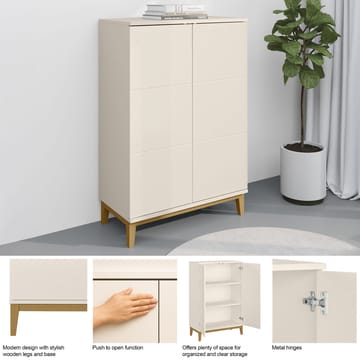 Pelle Högskåp 80x121 cm - Kashmir och ek - Förvaring - Förvaringsmöbler - Skänkar & sideboards