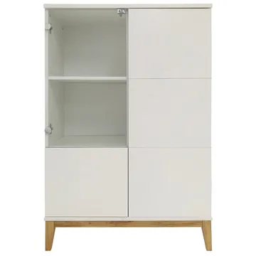 Pelle Högskåp 80x122 cm - Vit och Wotan-ek - Förvaring - Förvaringsmöbler - Byrå