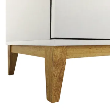 Pelle Högskåp 80x122 cm - Vit och Wotan-ek - Förvaring - Förvaringsmöbler - Byrå