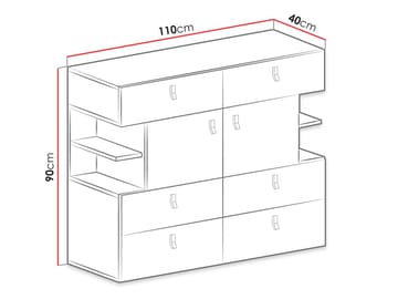 Planeta Skänk 110 cm i Ljust Trä - Svart - Förvaring - Förvaringsmöbler - Skänkar & sideboards