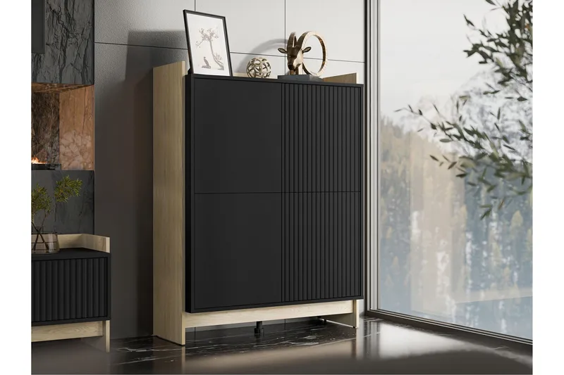 Polina Byrå 100 cm - Brun/Svart - Förvaring - Förvaringsmöbler - Byrå