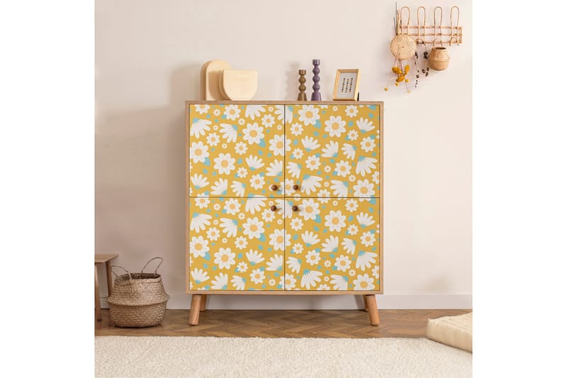POSY Highboard 95x111 cm Brun/Vit - Förvaring - Förvaringsmöbler - Byrå