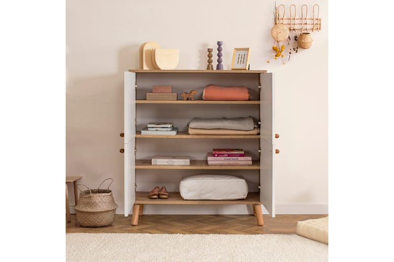 POSY Highboard 95x111 cm Brun/Vit - Förvaring - Förvaringsmöbler - Byrå