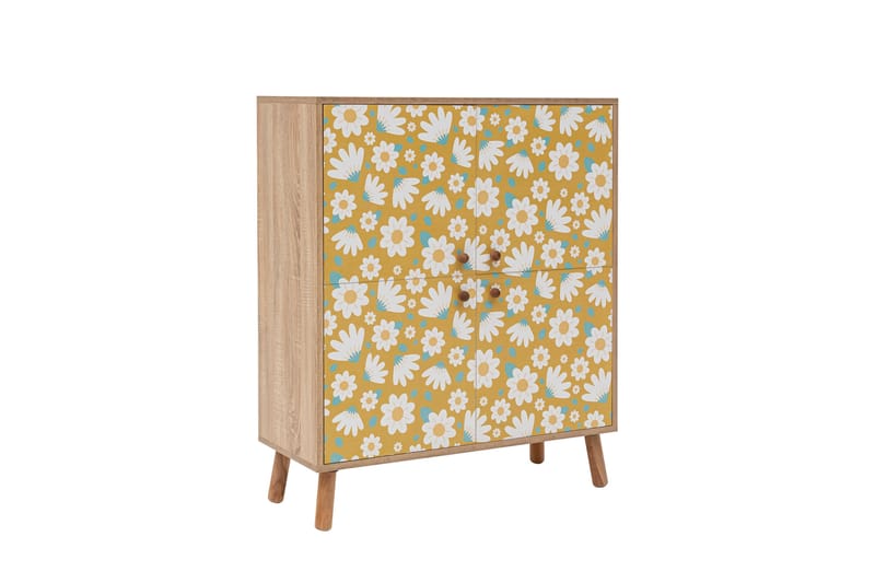POSY Highboard 95x111 cm Brun/Vit - Förvaring - Förvaringsmöbler - Byrå