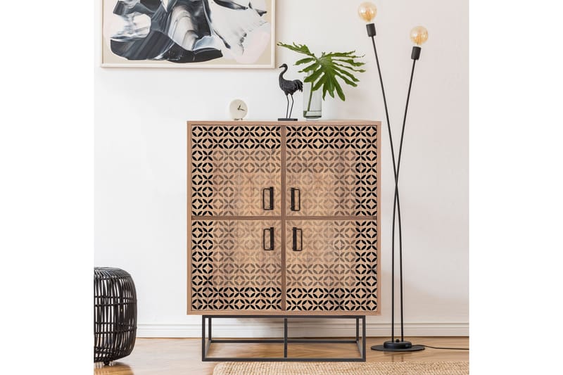 QUANTUM Solo Highboard 93x115 cm Svart/Brun - Förvaring - Förvaringsmöbler - Byrå