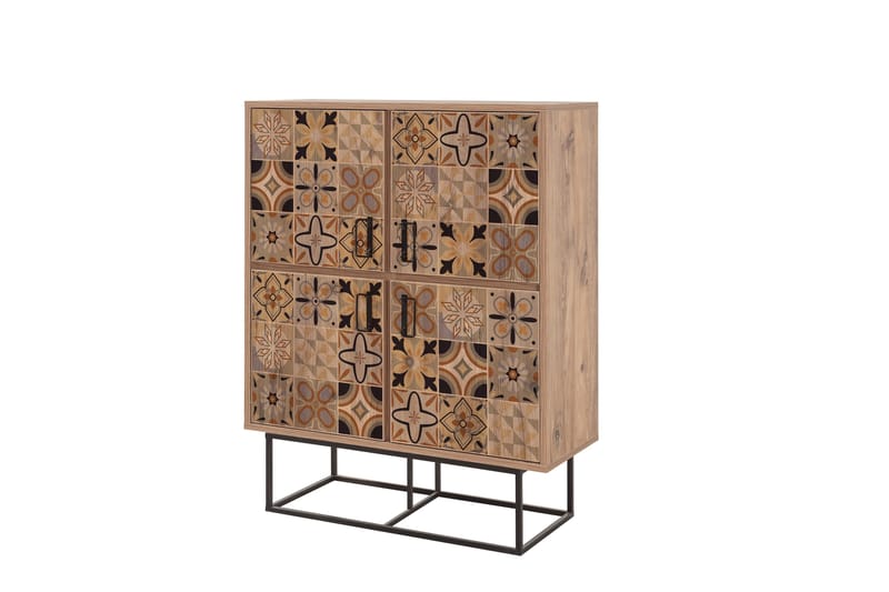 QUANTUM Solo Highboard 93x115 cm Svart/Brun - Förvaring - Förvaringsmöbler - Byrå