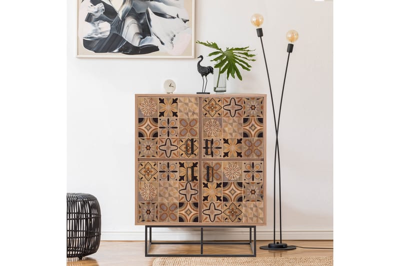 QUANTUM Solo Highboard 93x115 cm Svart/Brun - Förvaring - Förvaringsmöbler - Byrå