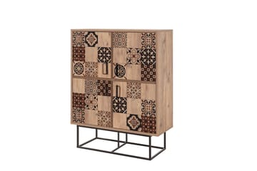 QUANTUM Solo Highboard 93x115 cm Svart/Brun