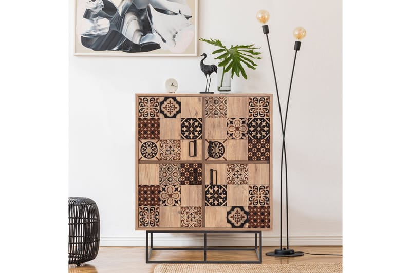 QUANTUM Solo Highboard 93x115 cm Svart/Brun - Förvaring - Förvaringsmöbler - Byrå