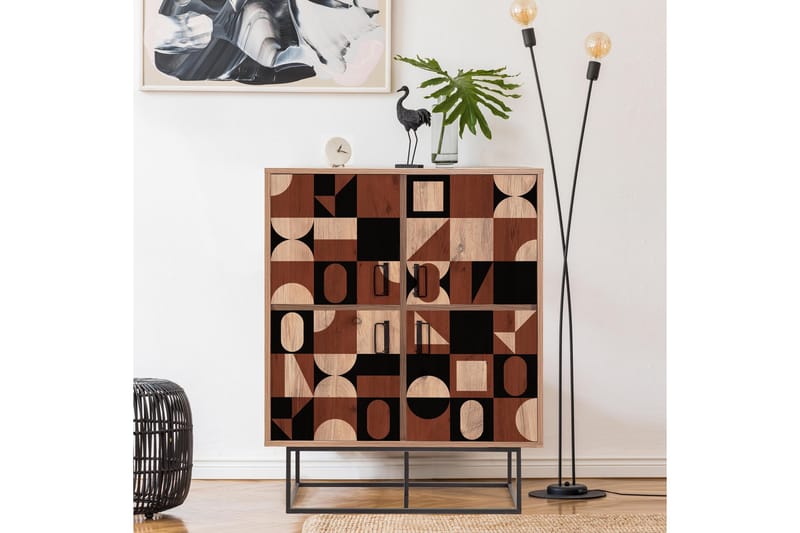 QUANTUM Solo Highboard 93x115 cm Svart/Brun - Förvaring - Förvaringsmöbler - Byrå