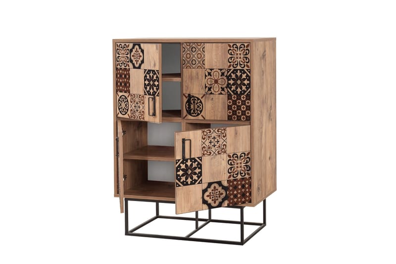 Quantum Solo Highboard 93x115 cm Svart/Brun - Hanah Home - Förvaring - Förvaringsmöbler - Byrå