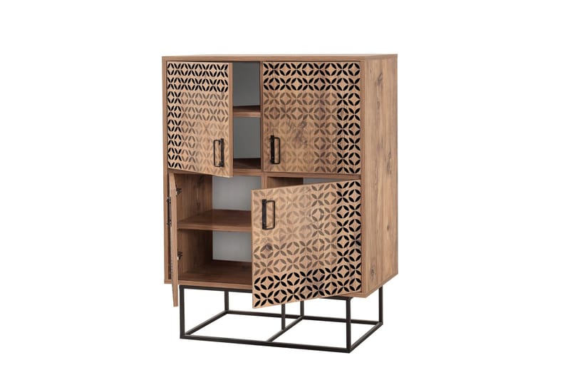 Quantum Solo Highboard 93x115 cm Svart/Brun - Hanah Home - Förvaring - Förvaringsmöbler - Byrå