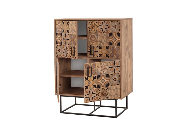 Quantum Solo Highboard 93x115 cm Svart/Brun - Hanah Home - Förvaring - Förvaringsmöbler - Byrå