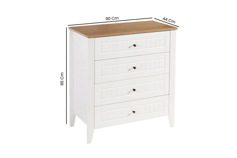 Ranko Byrå 90 cm - Brun/Vit - Förvaring - Förvaringsmöbler - Byrå