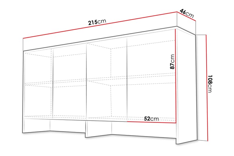 Rauk Highboard - Grå - Förvaring - Skåp - Köksskåp - Väggskåp