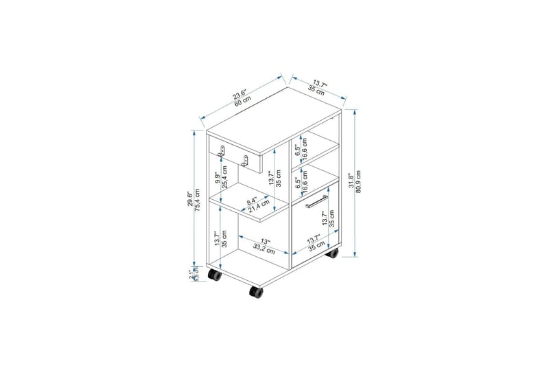 Rebus Skåpsbyrå - Ljus Brun/Trä/Antracit - Förvaring - Förvaringsmöbler - Byrå