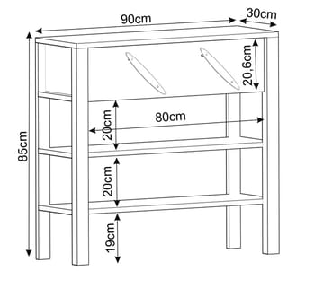 Relon Byrå 90x85x30 cm - Antik valnöt - Förvaring - Förvaringsmöbler - Skänkar & sideboards