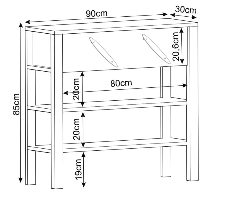 Relon Byrå 90x85x30 cm - Vit - Förvaring - Förvaringsmöbler - Skänkar & sideboards