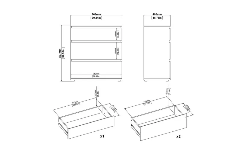 Rengo Byrå 76,8 cm - Natur - Förvaring - Förvaringsmöbler - Byrå