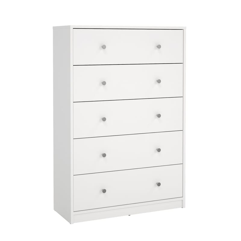 Renor Byrå med 5 lådor Vit 72x30x108 cm - Förvaring - Förvaringsmöbler - Byrå