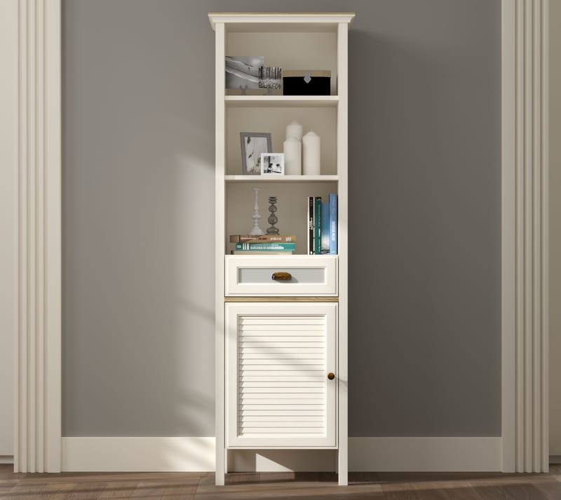 Rilena Multifunktionsskåp 60x194 cm - Crème, ek, grå - Förvaring - Förvaringsmöbler - Byrå