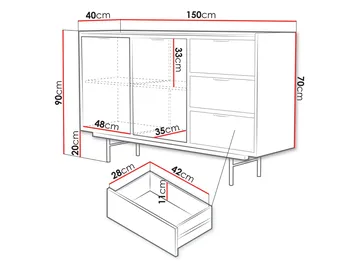 Rolden Skänk 150x90 cm - Hickoryek - Förvaring - Förvaringsmöbler - Skänkar & sideboards