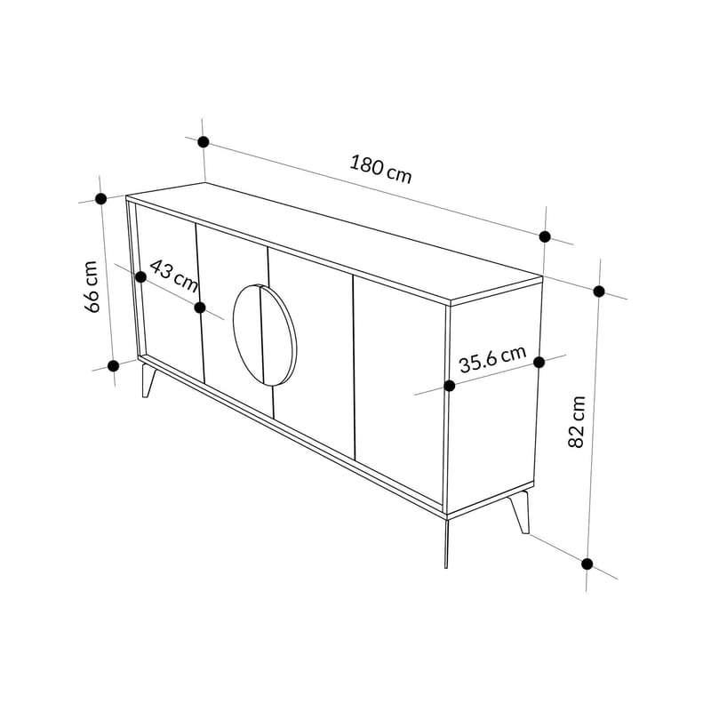 Rolina Konsolbord 180 cm - Hitit och sandsten - Förvaring - Förvaringsmöbler - Skänkar & sideboards