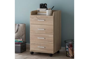 Rullkontejner Wohnling 4 lådor med hjul, förvaringsbricka, foliebelagd spånskiva, modern stil Sonoma - Sonoma - Förvaring - Kontorsförvaring - Hurtsar
