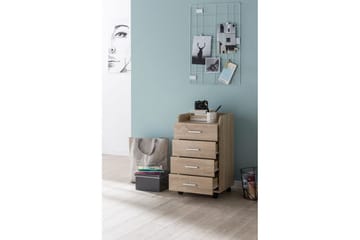Rullkontejner Wohnling 4 lådor med hjul, förvaringsbricka, foliebelagd spånskiva, modern stil Sonoma - Sonoma - Förvaring - Kontorsförvaring - Hurtsar