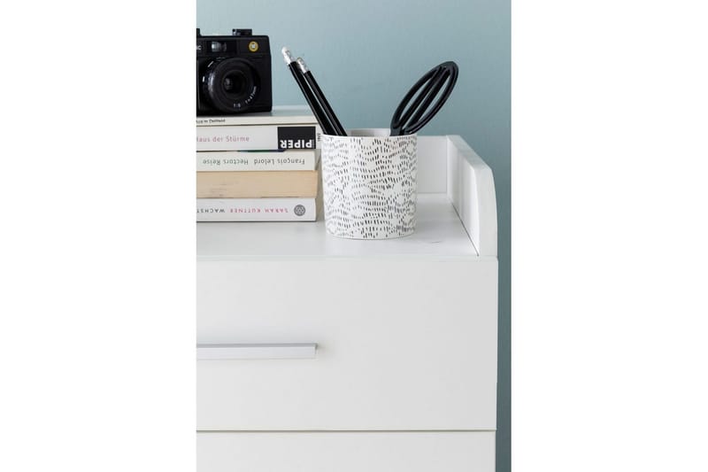 Rullkontejner Wohnling 4 lådor med hjul, förvaringsbricka, foliebelagd spånskiva, modern stil Vit - Vit - Förvaring - Kontorsförvaring - Hurtsar