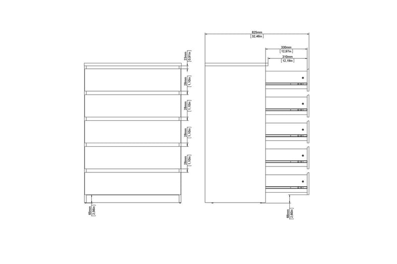 Salomns Byrå 77 cm - Vit - Förvaring - Förvaringsmöbler - Byrå