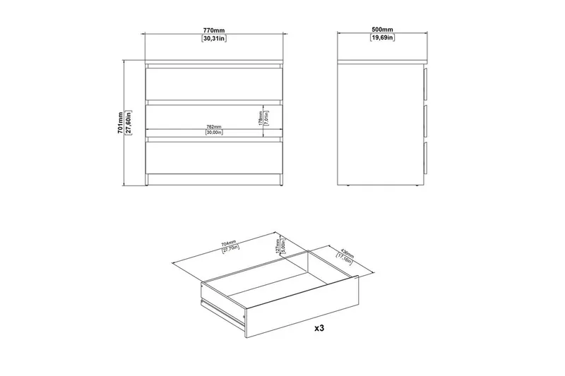 Salomns Byrå 77 cm - Vit - Förvaring - Förvaringsmöbler - Byrå