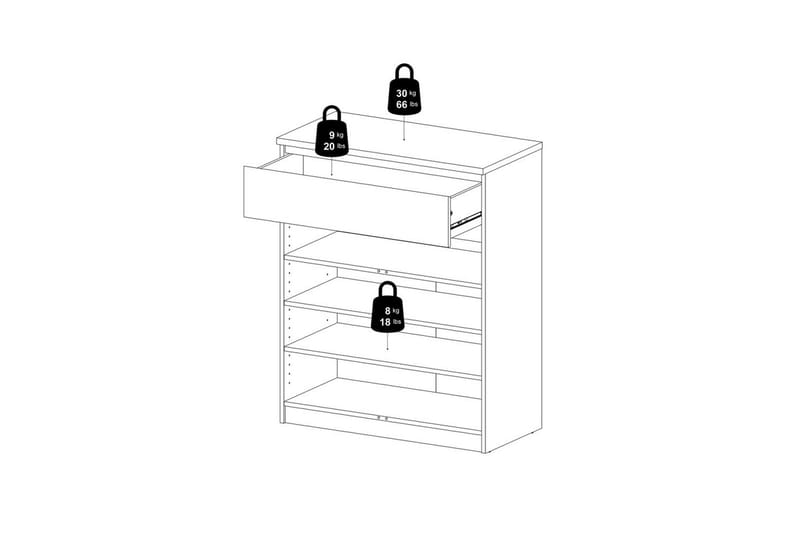 Salomns Skänk 80,4x40 cm - Vit - Förvaring - Förvaringsmöbler - Skänkar & sideboards