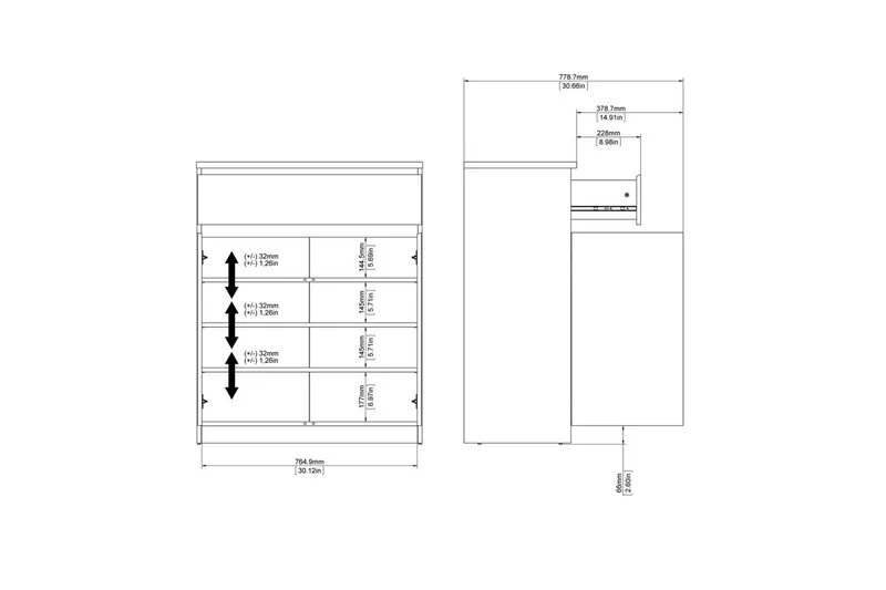 Salomns Skänk 80,4x40 cm - Vit - Förvaring - Förvaringsmöbler - Skänkar & sideboards