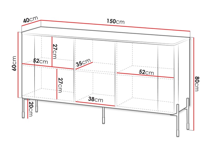 Sherie Skänk 150 cm - brun - Förvaring - Förvaringsmöbler - Skänkar & sideboards
