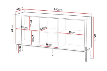 Sherie Skänk 150x40 cm - Vit - Förvaring - Förvaringsmöbler - Skänkar & sideboards