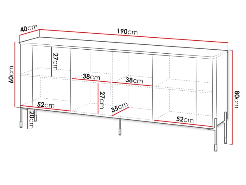 Sherie Skänk 190 cm - brun - Förvaring - Förvaringsmöbler - Skänkar & sideboards
