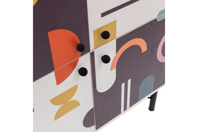 Sia Highboard 95x111 cm Vit/Brun/Lila/Gul - Hanah Home - Förvaring - Förvaringsmöbler - Byrå