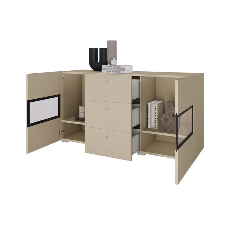 Sideboard Baros 2 Dörrar med 3 Lådor - Ljus Beige - Förvaring - Förvaringsmöbler - Skänkar & sideboards