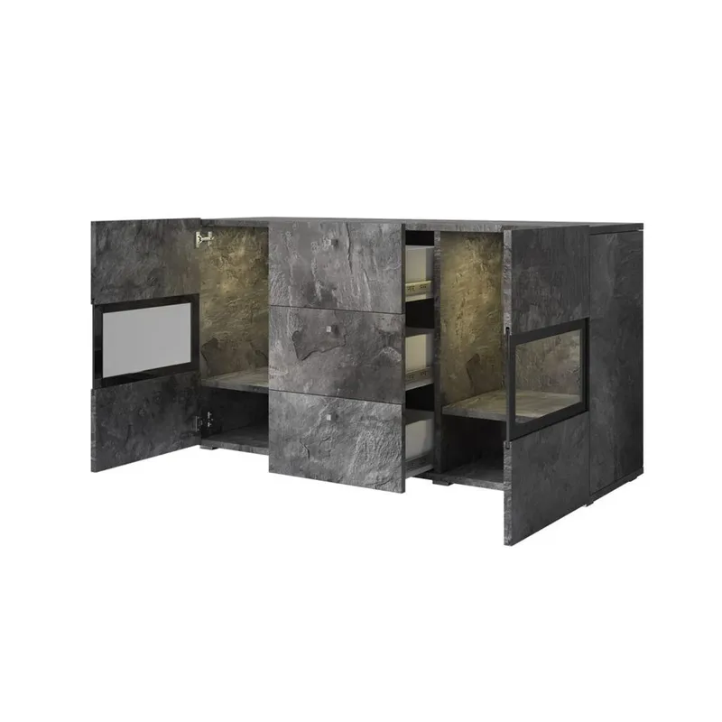 Sideboard Baros 2 Dörrar med 3 Lådor - Skiffer - Förvaring - Förvaringsmöbler - Skänkar & sideboards