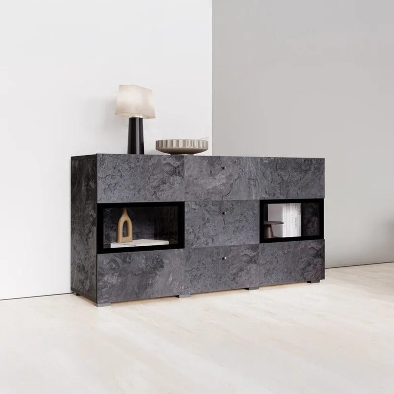 Sideboard Baros 2 Dörrar med 3 Lådor - Skiffer - Förvaring - Förvaringsmöbler - Skänkar & sideboards