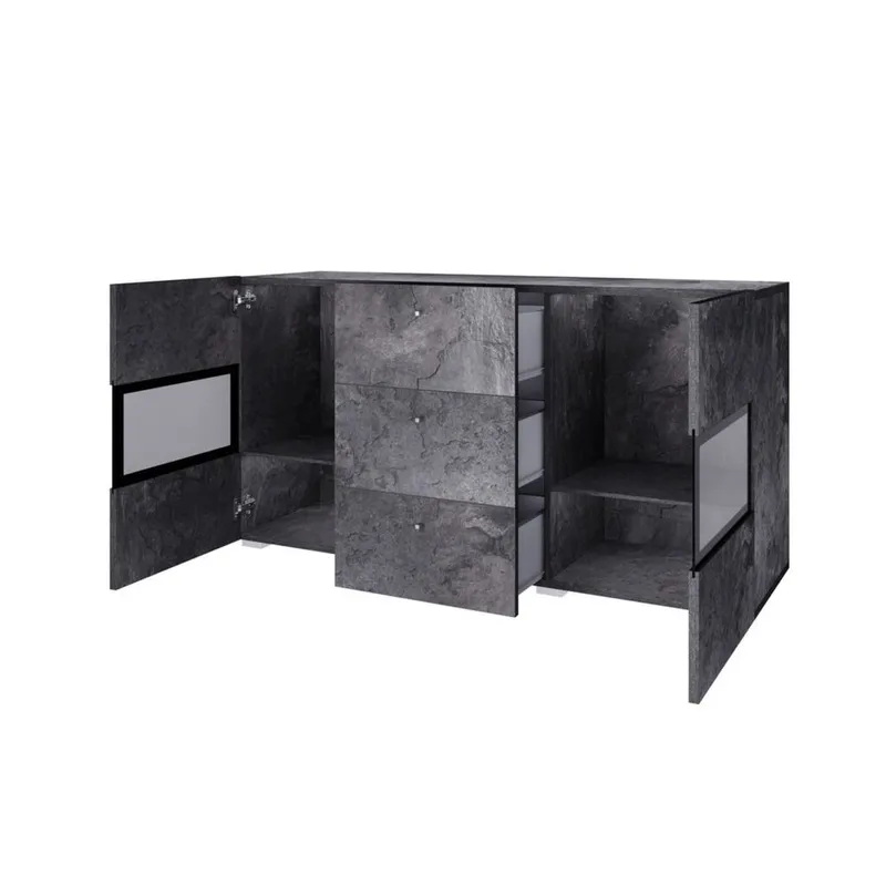 Sideboard Baros 2 Dörrar med 3 Lådor - Skiffer - Förvaring - Förvaringsmöbler - Skänkar & sideboards
