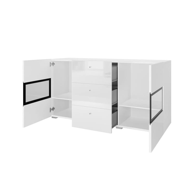 Sideboard Baros 2 Dörrar med 3 Lådor - Vit Laminat - Förvaring - Förvaringsmöbler - Skänkar & sideboards