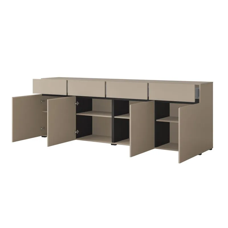 Sideboard Cross 4 dörrar med 4 lådor - Kongo - Svart - Förvaring - Förvaringsmöbler - Skänkar & sideboards