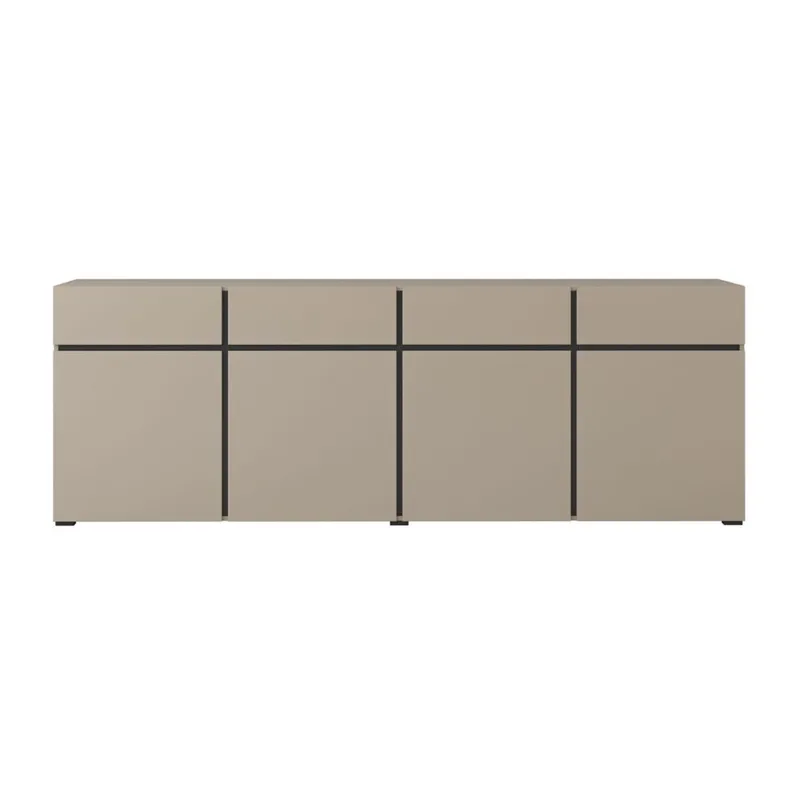 Sideboard Cross 4 dörrar med 4 lådor - Kongo - Svart - Förvaring - Förvaringsmöbler - Skänkar & sideboards